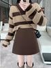 2025 Autumn/Winter Woolen High-Waisted A-Line Mini Skirt - Korean Style, Slimming, Versatile, College Chic, Anti-Exposure.