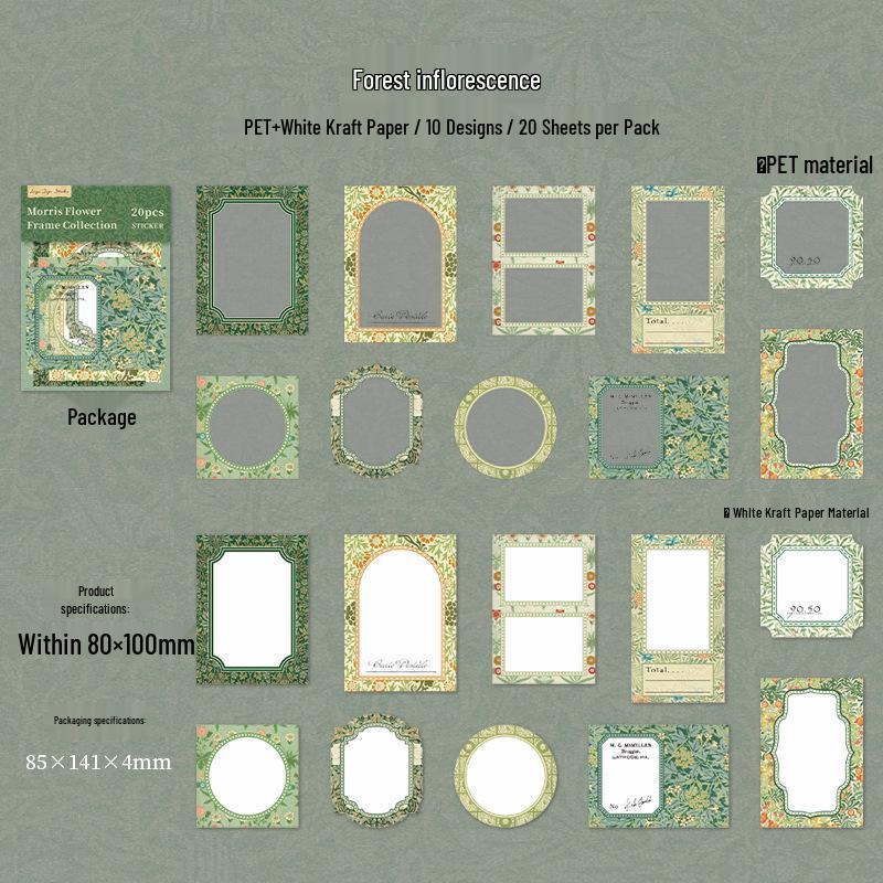 Beautiful Day Maurice Large Flower Frame Sticker Pack - 6 Designs