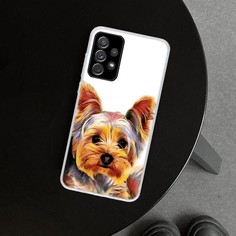 York Shire Terrier Dog Phone Case Cover For Samsung Galaxy A12 A22 A32 A52 A72 A02S A51 A50S A31 A20S A10S Note 20 Ultra 10 Plus