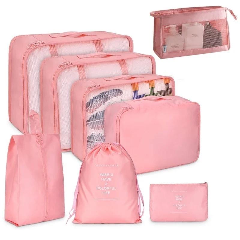 New 8PCS Set Organizer bags for Travel Organizer Bags Accessories Luggage Suitcase Organizer Waterproof Wash Bag Clothes Storage