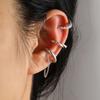 3pcs Set Trendy Personality Micro-inlay Zircon Geometry C Shape  Fake Piercing Clip Earrings for Women No Ear Holes Jewelry Sets