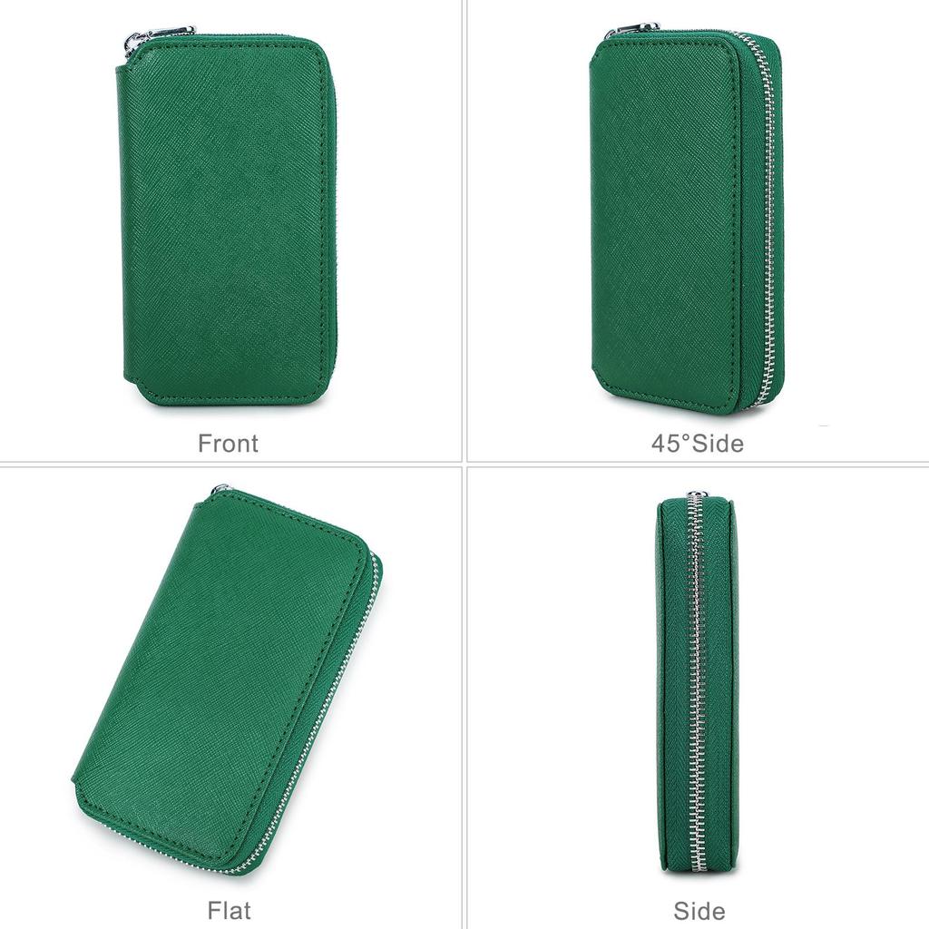 Handmade Genuine Leather 2 Slots Watch Case for Women Zipper Men Watch Storage Pouch Watch Collection Display Box Travel Watch Bags