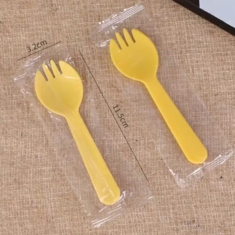 

Одноразовые пластиковые десертные ложко-вилки