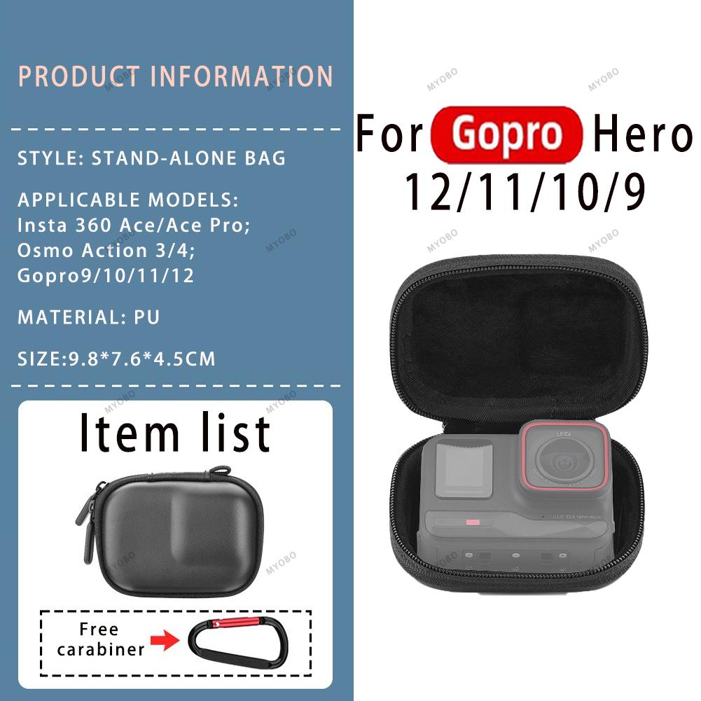 Storage Bag for Gopro Hero 13 12 11 10 Carrying Case Flip Battery Side Cover Screen Protectors Film for Go Pro Hero Accessories