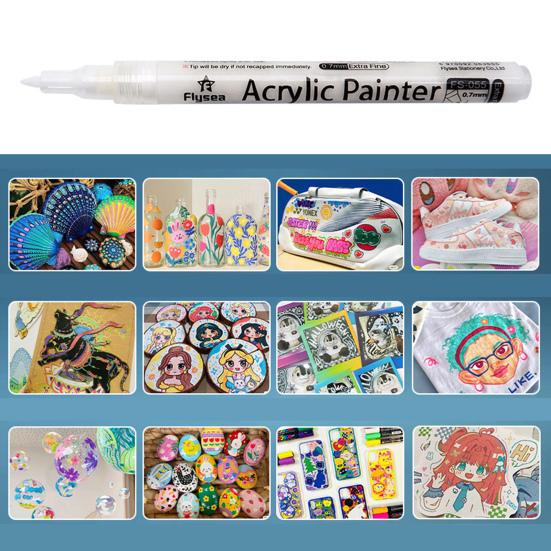 Clear Printing Acrylic Marker Color Pen Oil-based Soft Tip Marker Pen Comfortable Grip Graffiti Art Paint Pen