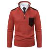 Men Pullover Autumn Winter Sweater Thick Polo Shirts Stand Collar Half Zipper Outerwear