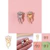 Stylish Alloy Teeth Brooch Elegant Crown Design With Shimmering Rhinestones For Unisex Fashion