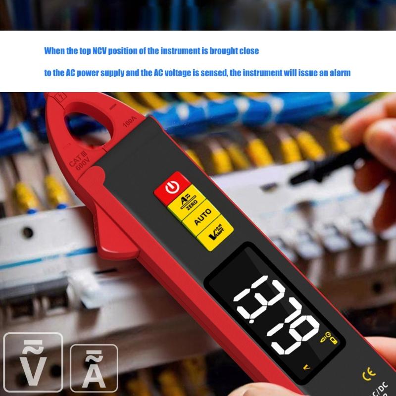 Clamp Meter Digital Multimeter 0-610V 100A Voltages Current Resistance 6000 Counts Current Ammeter Tester