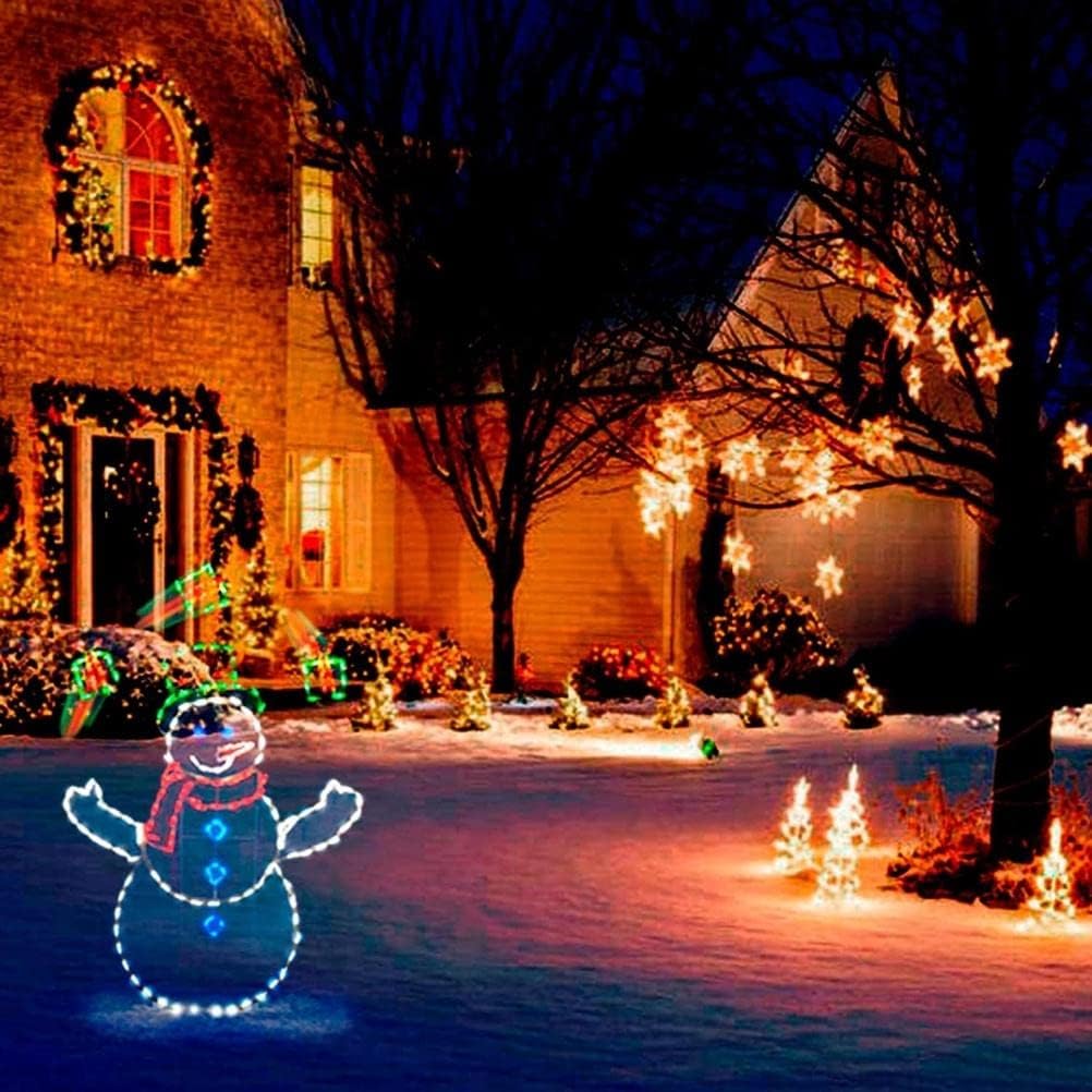 Christmas Snowman Lighted Decoration Outdoor Garden Yard Stake Winter Snow Figure LED Illuminated Sign for Holiday