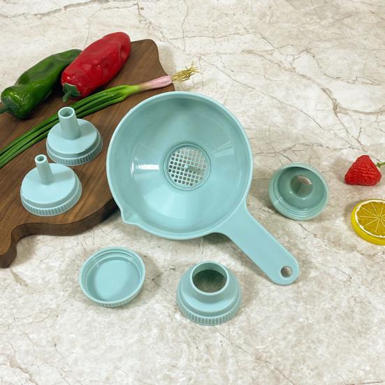 7-in-1 Wide Mouth Funnel Set Kitchen Funnels with Removable Strainer Plastic Wide Mouth Funnel for Filling Bottles Liquid Transfer