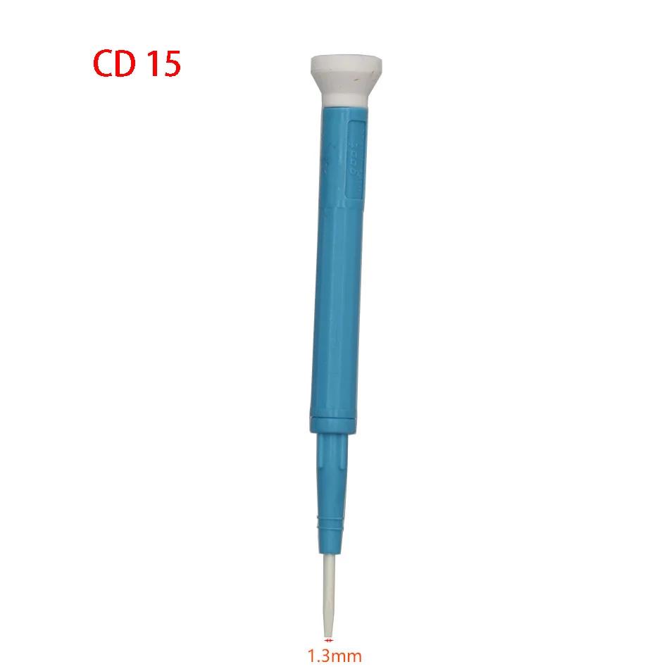 1pc DIY Adjust Frequency Ceramic Screwdriver Antistatic Non-Magnetic Slotted Screw Driver CD-15/20/25/100 Repair Hand Tool