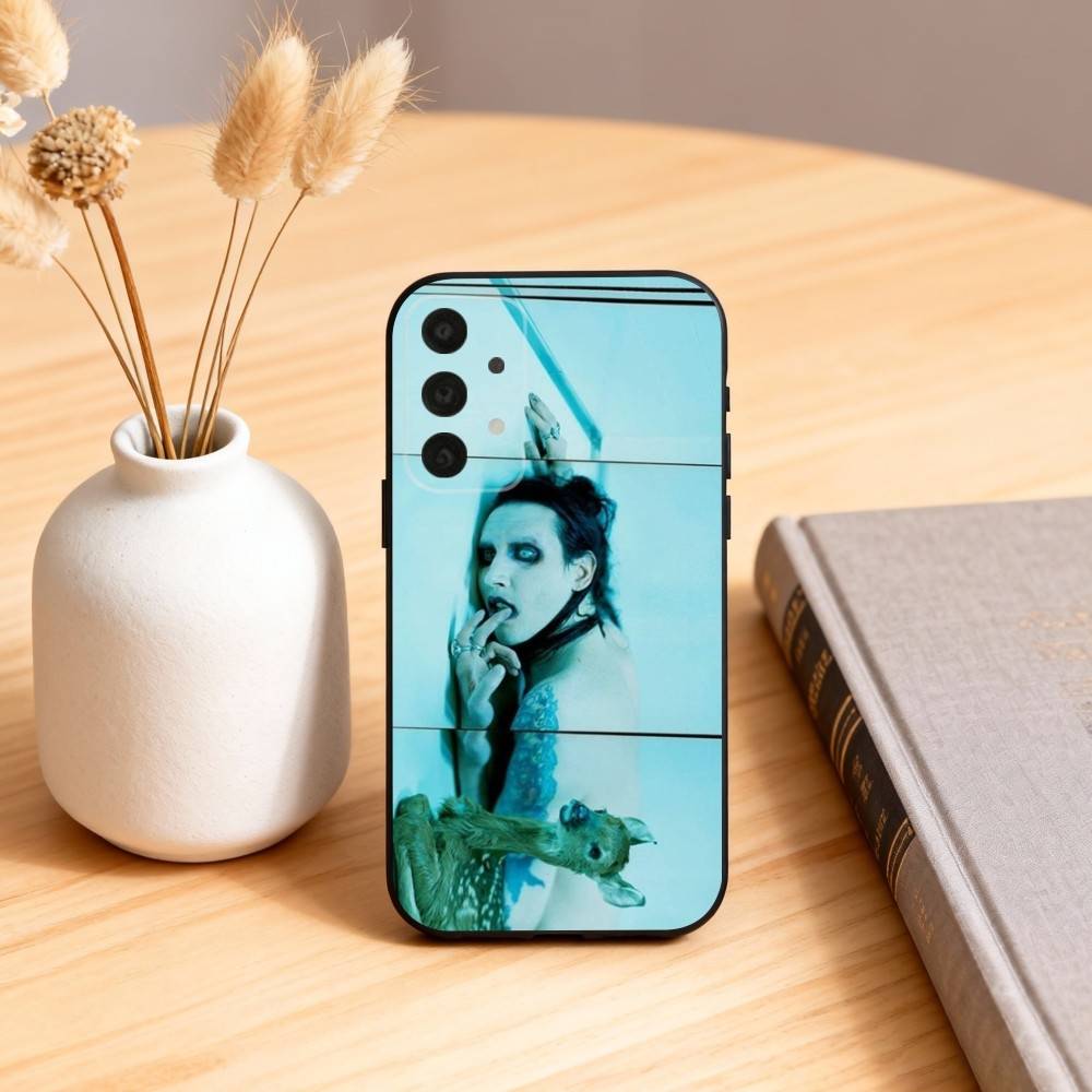 Singer M-Marilyn Manson   Phone Case For Samsung S25,24,23,22,30,21,10,9,Ultra,Plus,Lite,FE,4,5 G Soft Black Case