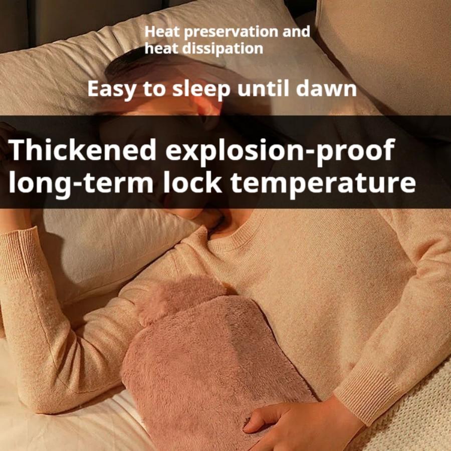 1pc Water Bottle, 1000ml Water-Filled Water Bottle, Hand and Foot Warmer for Girls,Cute Plush Cloth Cover