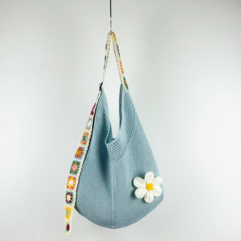 Travel leisure female commuter Mori lazy large capacity shoulder bag woven bag knitted bag leisure vacation