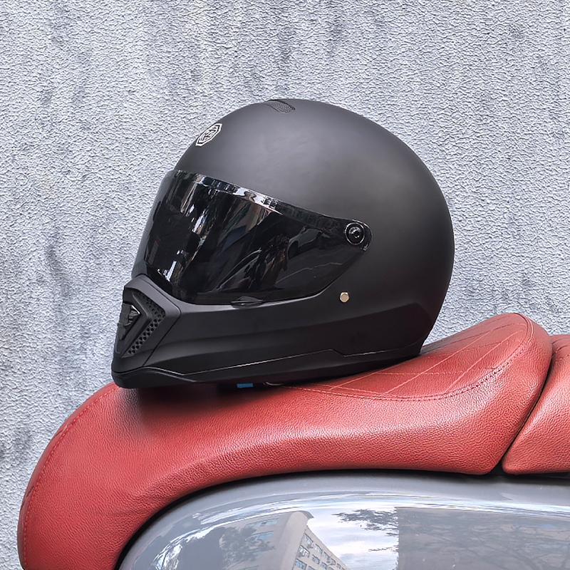 ORZ retro motorcycle helmet, American cruise full helmet, motorcycle with free brim