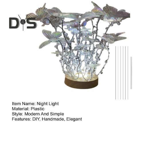 DIY Butterfly Night Light Set Ručně vyrobená LED svítící Butterfly Stolní lampa do ložnice Dárek k narozeninám pro ženy a dívky