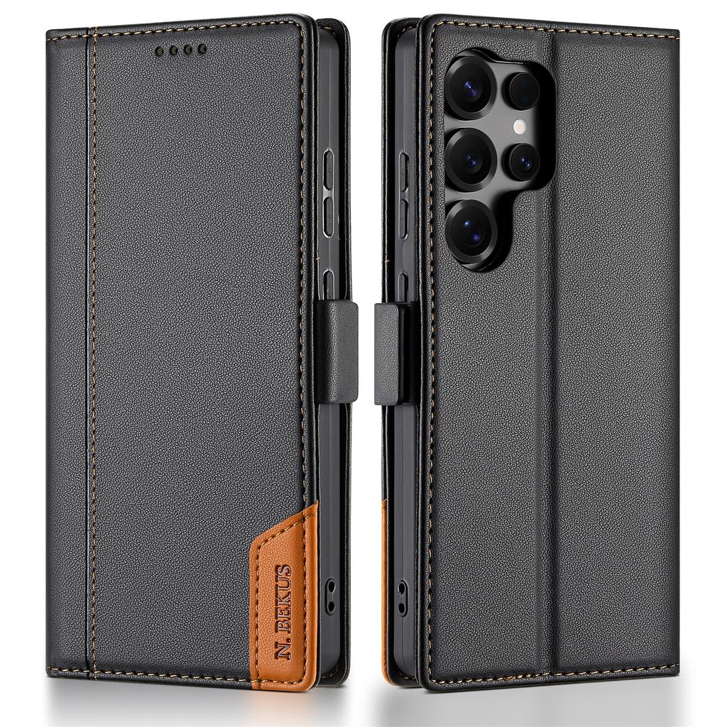 Luxury Leather Wallet Phone Case For Samsung S26 Ultra S25 Plus S24 S23 A36 A56 Flip Strong Magnetic Book Business RFID Cover