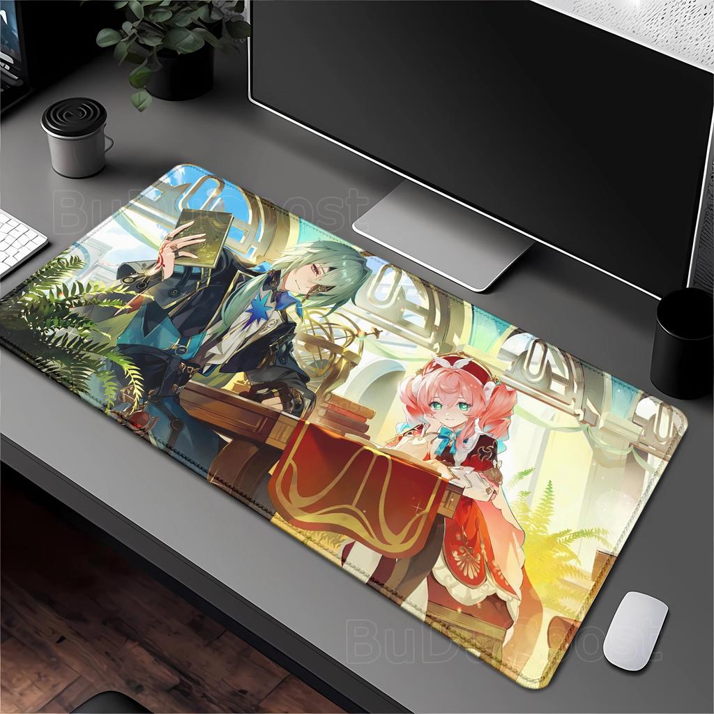 Honkai Star Rail Anaxa Mouse Pad PC Office Accessories Keyboard Anime Mousepad Natural Rubber Anti Slip Gaming Extended Desk Mat