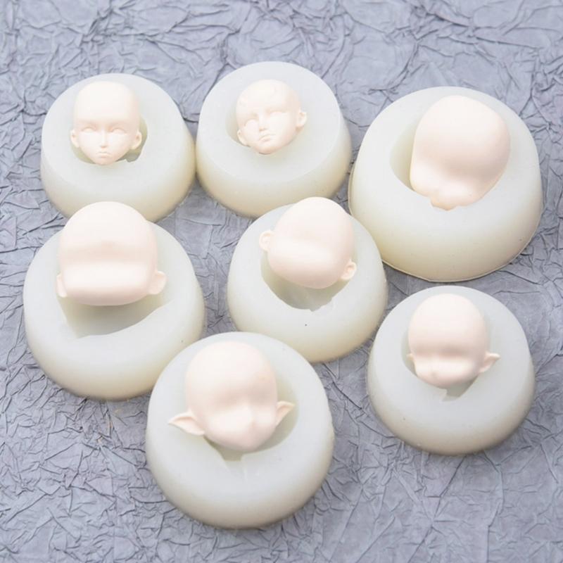 3DFairy Head Baby Face Silikonform Handgjord Tvållera Gipsform Fondant Chokladform Kex Socker Hantverksform DIY