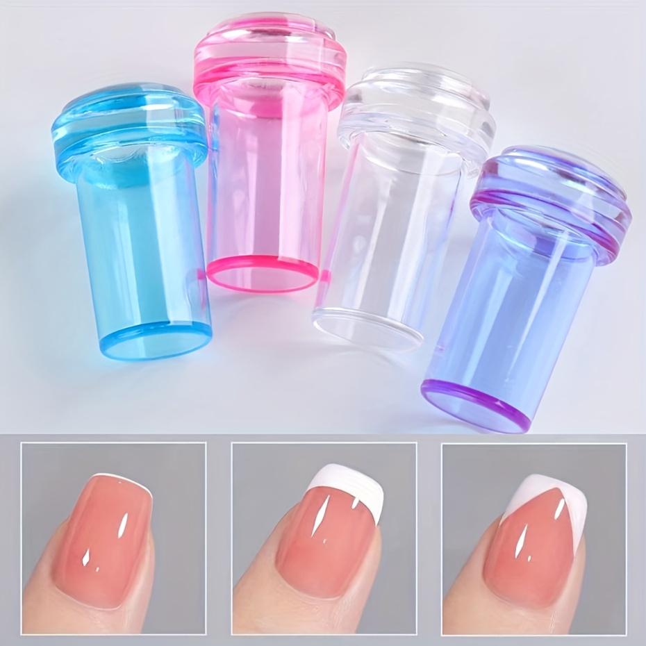 Set of Nail Art Stamps and Scrapers Removable Design Transparent Nail Art Stamps DIY Nail Art Decoration French Manicure Tools