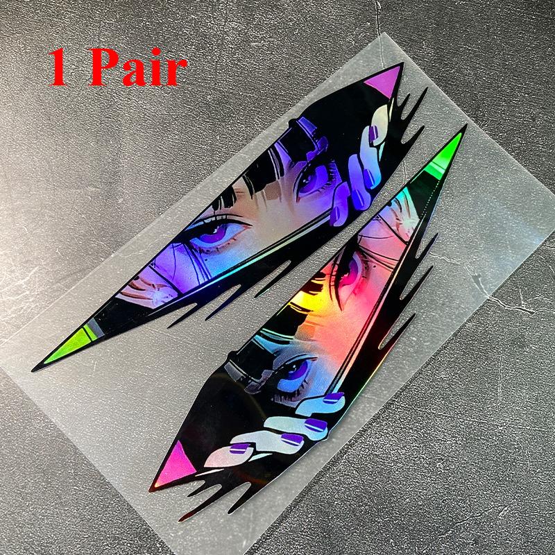 1 Pair JDM Anime Girl Motorcycle Waterproof Sticker for Motorcycle Helmet Fuel Tank Fairing Scooter Universal Vinyl Decals