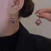 Exquisite Summer Purple Crystal Flower Earrings: Trendy, Heart-Shaped, Versatile Ear Studs