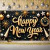 Happy New Year Banner Festive  Holiday Celebration Display Holiday Background Black Background Year-end Display For Office