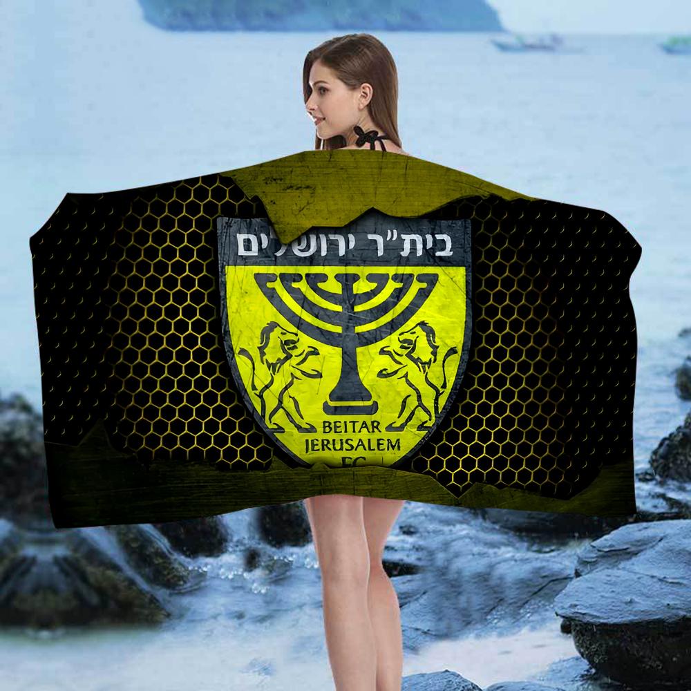 B-Beitar J-Jerusalem F-FC Beach Towel Cartoon Cute Summer Kids Large Bath Towel Microfiber Absorbent for Swimming Travel