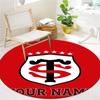 Stade Toulouse Crest Custom Name Round Area Rug Carpet Rug For Living Room Bedroom Sofa Playroom Decor Nonslip Floor Mat