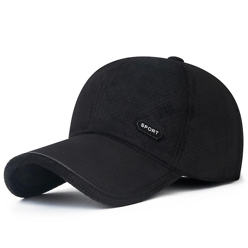 Men's Winter Warm Cap Middle-aged And Elderly Windproof Coldproof Cap Ear Protection Cap Velvet Thick Baseball Cap