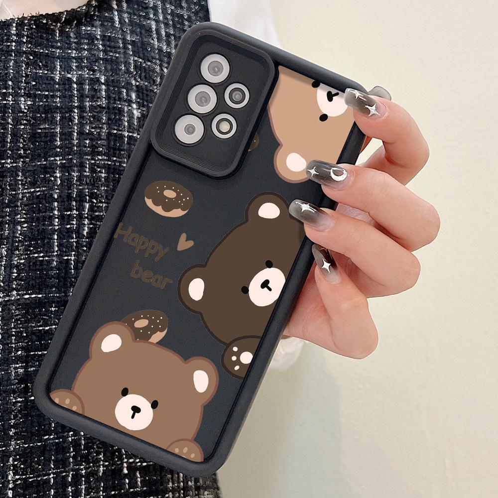Cute Bear Soft Silicone Case For Samsung A54 5G A53 A55 A52 A34 A35 A51 A32 A25 A24 A23 A13 A14 A12 S23 Ultra S21 S20 FE Cover