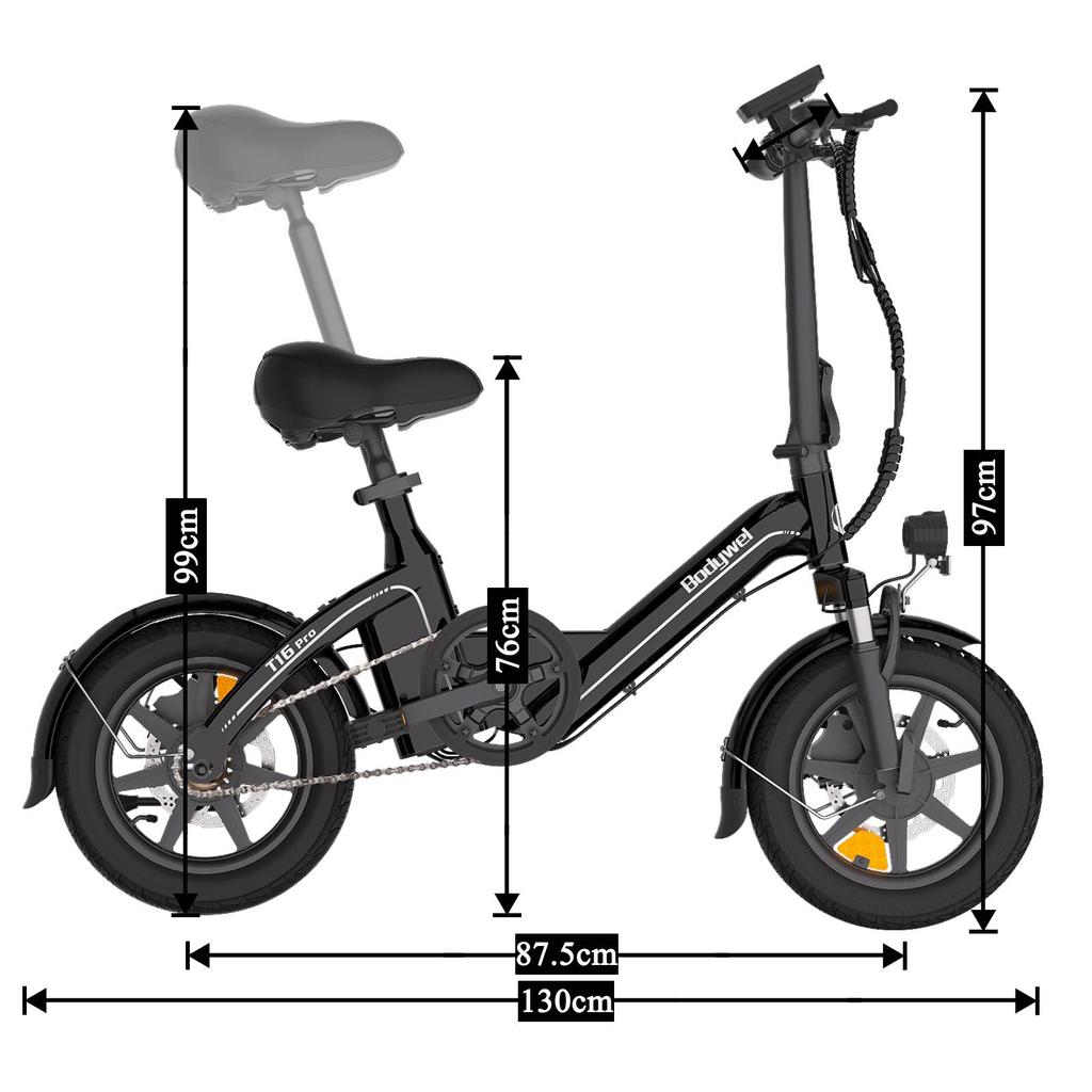 Bodywel T16PRO 14 Inch Lightweight Folding Electric Bicycle 36V7.8AH Battery 250W Motor Urban Commuting E- Bike Adult Outdoor Riding Electric Bike