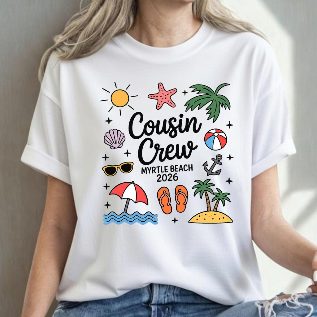 Personalized Cousin Beach Vacation Shirt, Myrtle Beach 2026 Family Gift