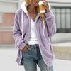 Hot Sale New Autumn and Winter Loose Plush Zipper Hooded Jacket Women