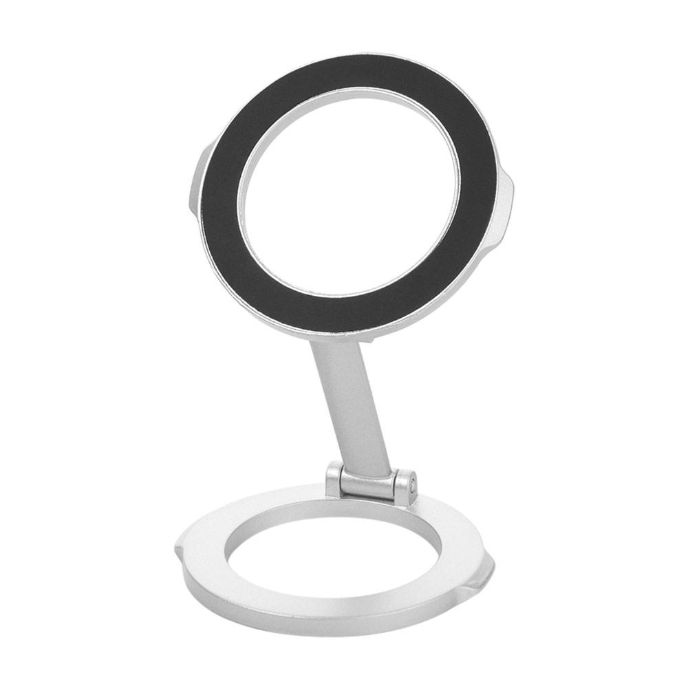

360° Rotating Magnetic Car Phone Holder, Telescopic Anti-Shake Dashboard Stand with Strong Suction Cup for All Phones серебряный