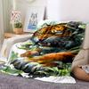 1PC Tiger Illustration Art Blanket - Soft Warm All-Season Throw for Sofa, Bed, Car, Office, Throw For Sofa Yy250916103