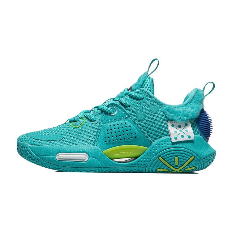 Li Ning All City 9 V1.5 Kinder & Jugend Low-Top Performance Basketballschuhe Meereswelle Blau ABPR033-4