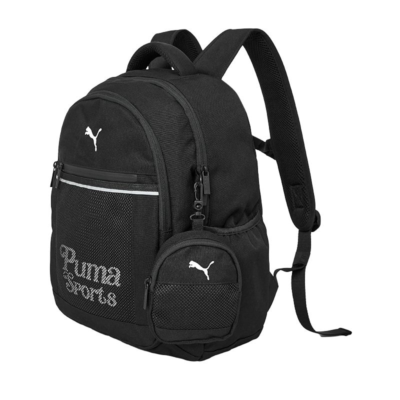 Puma Double-Headed Zipper Logo Casual Fabric Backpack Regular Kids Kids backpack Black 353324166202-90001