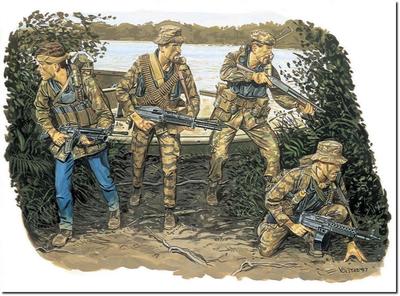 Platz Dragon Vietnam War US Special Forces Navy Seals Plastic Model DR3316 1/35 Part.2 (People)