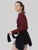 Weibeuyunion Binding Rib Long Sleeve Top Burgundy