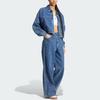 Adidas Originals Premium Essentials Track Top Soft Loose Denim Jacket Women Jacket Light-Blue IW5762