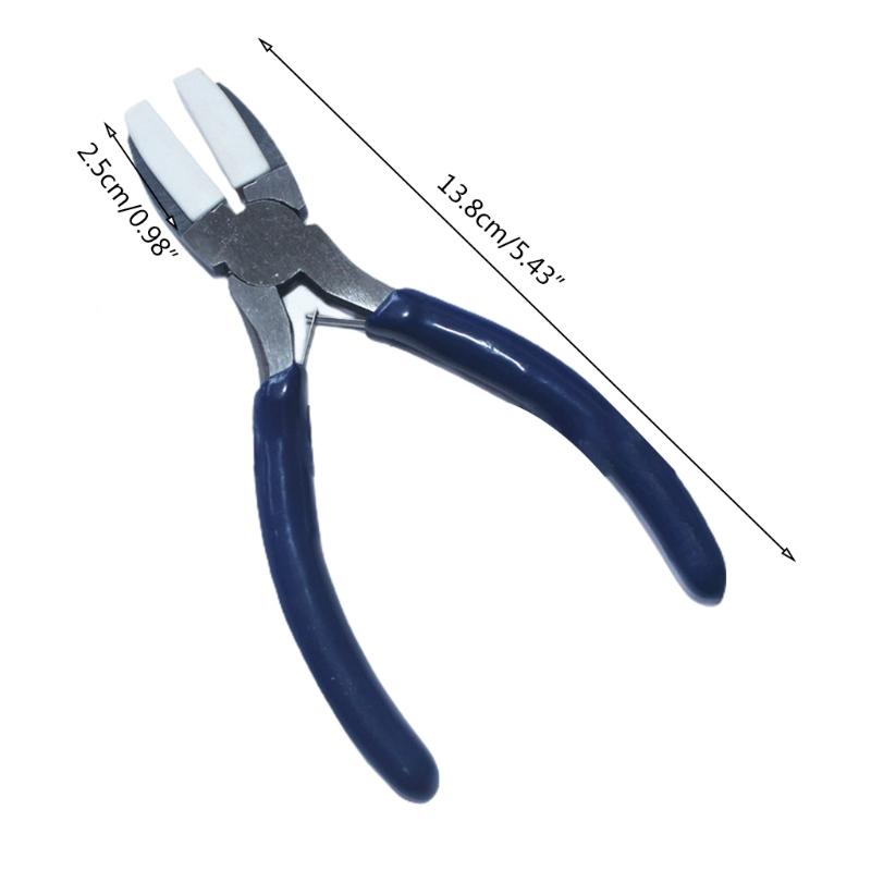 Carbon Steel Pliers Plat Nose Pliers DIY Tools for Beading Looping Shaping Nylon Nose Pliers Double Nylon Jaw Pliers