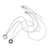 Pair Necklace Allergy Free Surgical Stainless Steel Mobius [White Clover] 4SUP069GO&4SUP069BL