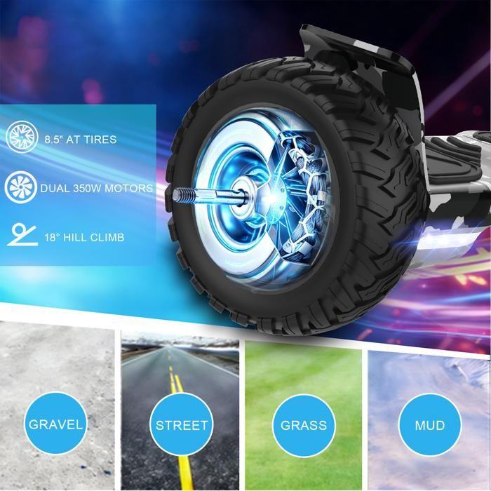 RCB Hoverboard 8.5 Inch Dual Motor APP Adult Child – Cool Gift – Army Green