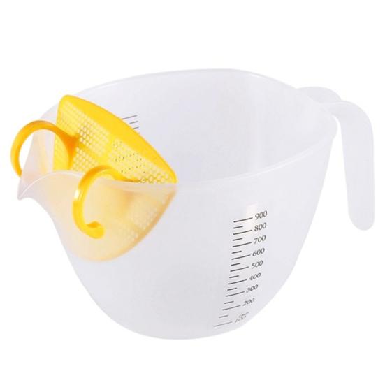 1L Convenient Liquid Measuring Bowl Removable Filter Baking Tool Measurement