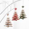 Star Multilayer Christmas Tree Pendant Wooden Christmas Tree Ornaments  New Year