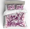 Conjunto de Roupa de Cama de Luxo Tamanho King Dia de Todos os Santos Caveira de Açúcar Conjuntos de Edredom Roupa de Cama Dekbedovertrek 240/220 Roxo Rosa Têxtil para Casa