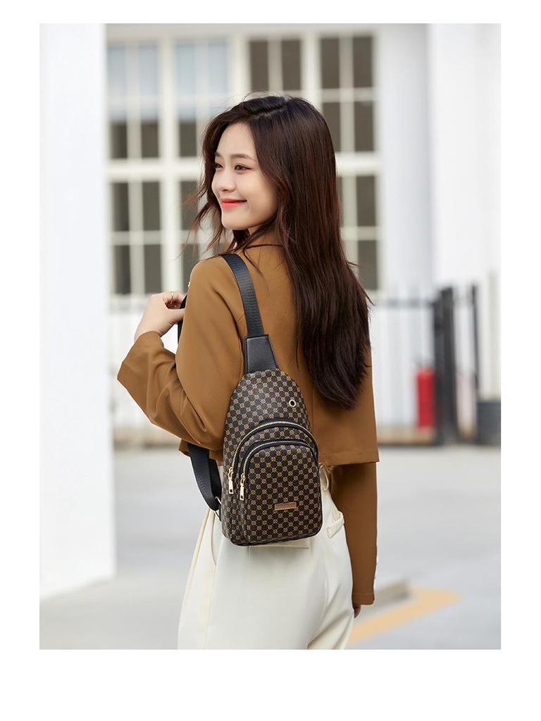 Women's Leopard Print Chest & Waist Bag - European & American Fashion, Large Capacity, Single Shoulder, Crossbody, Commuting & Phone Storage Bag