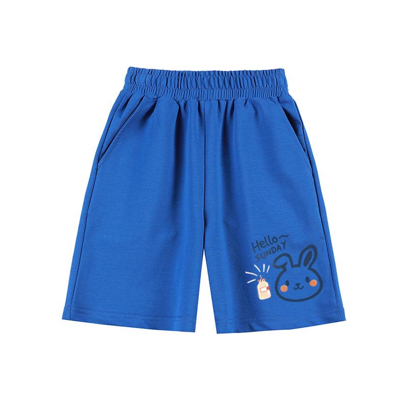 Girls' High-Waisted Summer Shorts - Breathable, Casual, Printed, Loose Mid-Length Pants