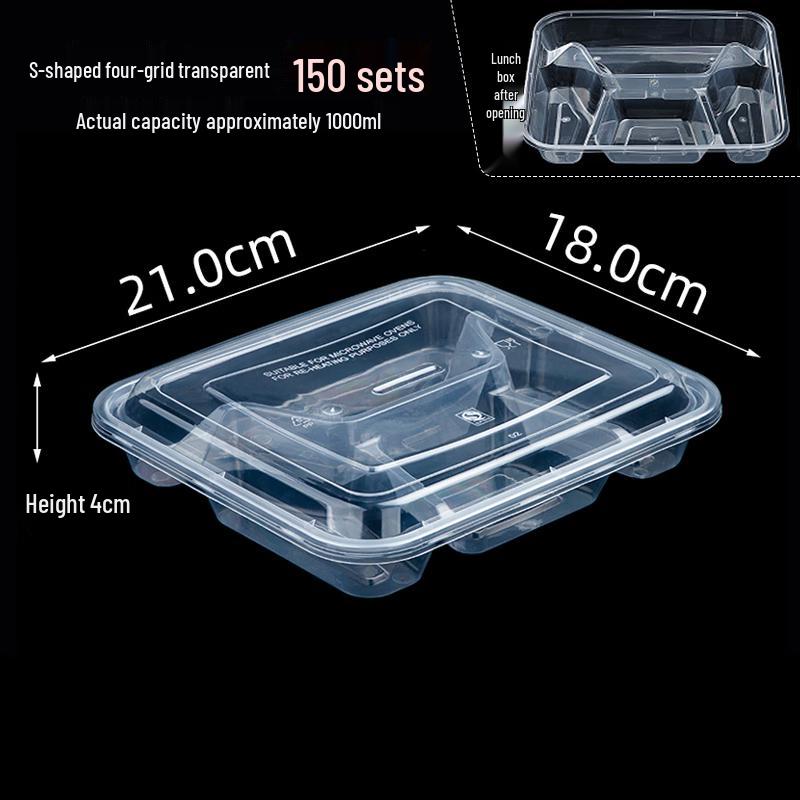 MOLUONA Disposable Transparent Plastic Lunch Box